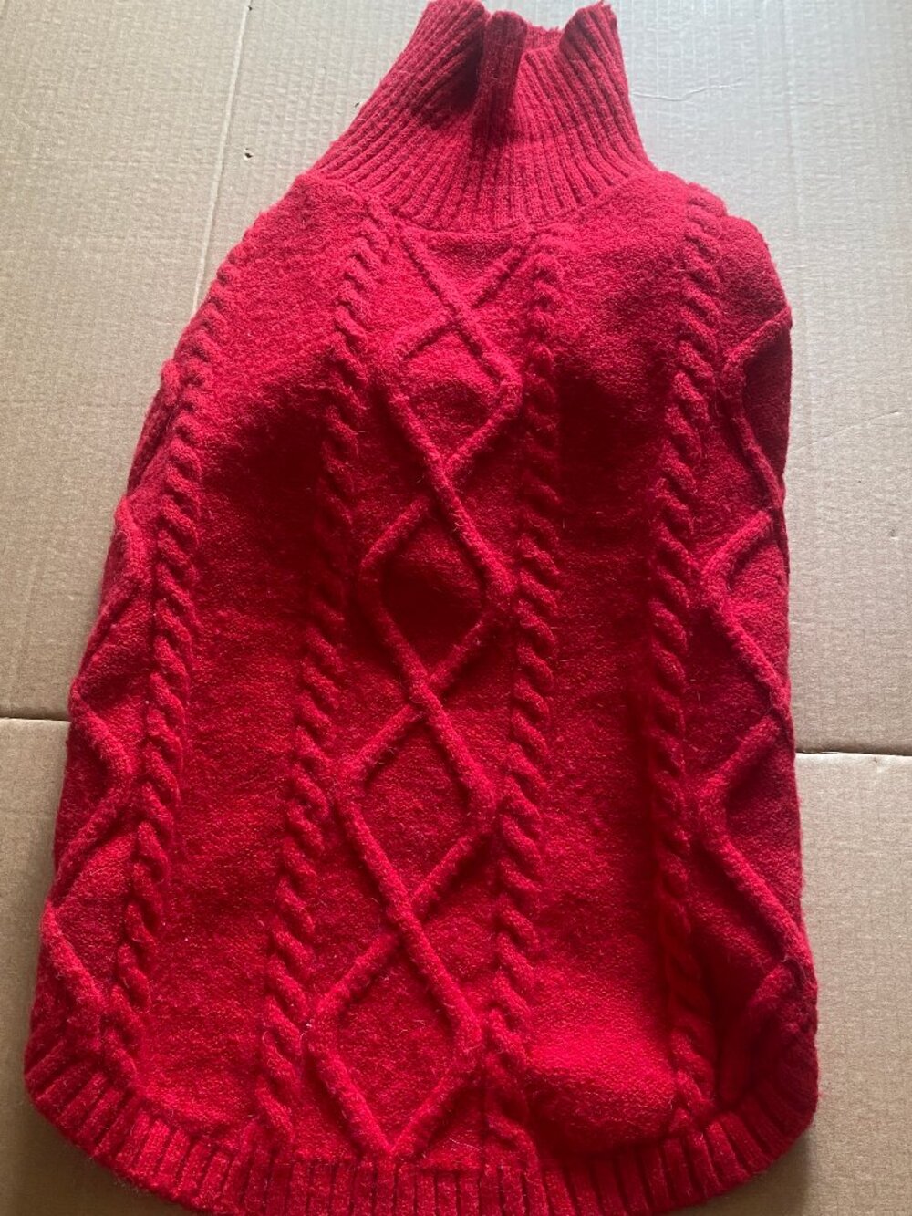 Cozy Knit Dog Red Sweater Winter Warm Clothes for X Large Pets Puppy